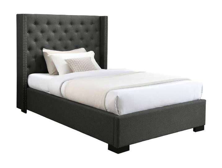 Cadre de lit polyester gris