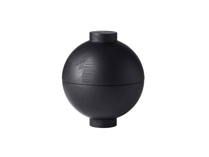 Kristina Dam Studio - Wooden Sphere Aufbewahrung XL Ø 16 x H 18 cm, Eiche schwarz