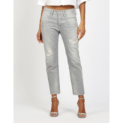 Boyfriend-Jeans GANG "94NICA CROPPED", Damen, Gr. 26, N-Gr, grau (big grau), Denim/Jeans, Obermaterial: 98% Baumwolle, 2% Elasthan, bequem knöchelfrei, Jeans, mit geraden und verkürzten Beinverlauf