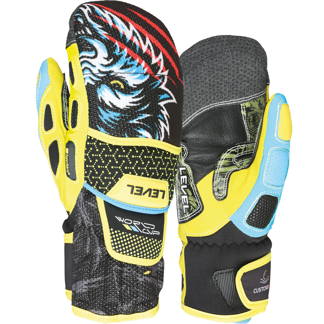 Level Kinder Fäustling WORLDCUP CF yellow/blue - 5,0