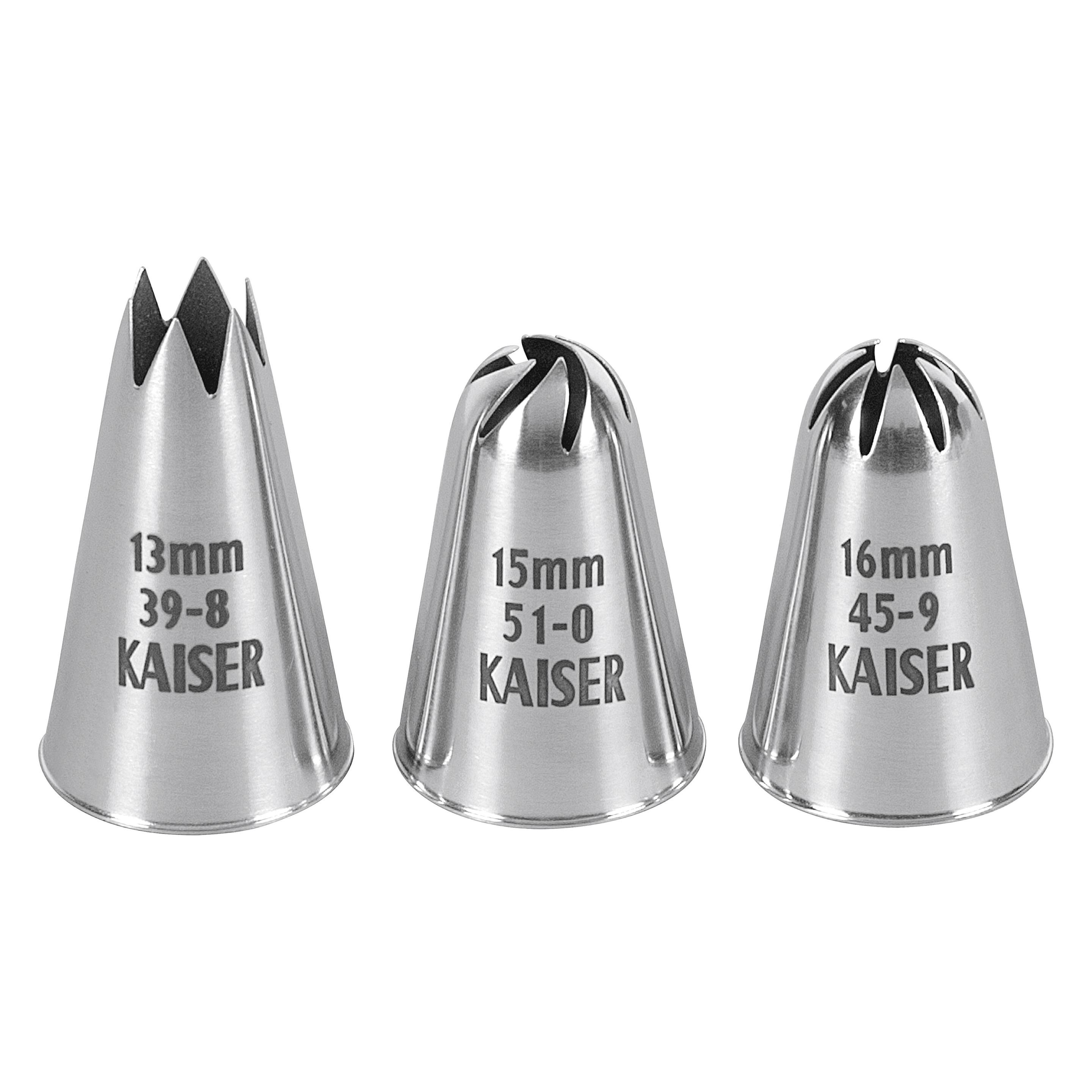 Kaiser Profi-Tüllensortiment 3-teilig Pâtisserie (Spritztüllen) (23.0076.9035)