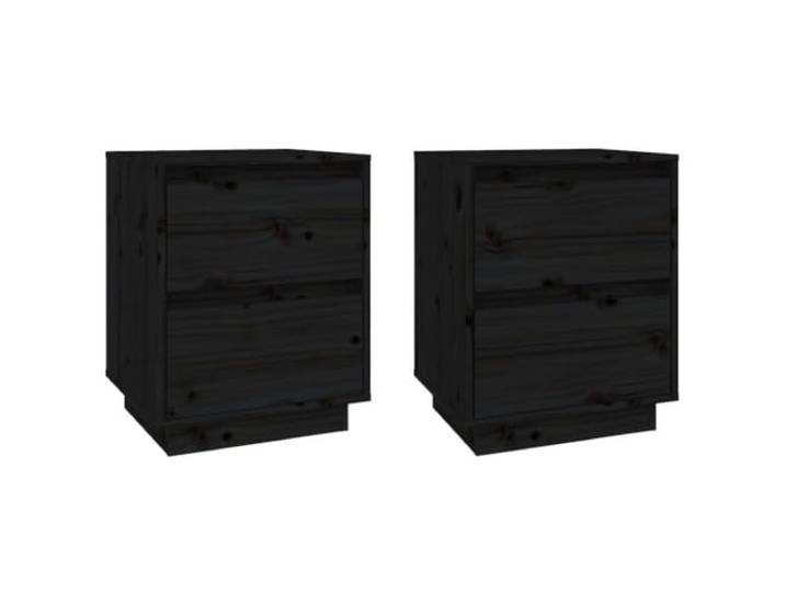 LKJephalotrop 2er Set Nachttisch Schwarz 40x35x50cm Massivholz Kiefer Stilvolle Beistelltische im 2er Pack aus Kiefernholz bringen Ordnung und modernes Design in Ihr Schlafzimmer.