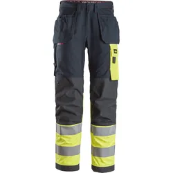 Snickers ProtecWork, Arbeitshose Holstertaschen, High-Vis Klasse 1 96 navy-signalgelb