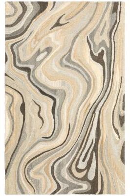 Style Haven Alana Abstract Waves Hand-made Natural Colored Wool Area Rug