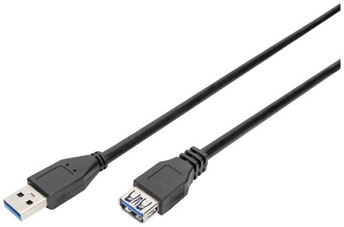 Digitus USB-Kabel USB 3.2 Gen1 USB-A Stecker, USB-A Buchse 3.00m Schwarz AK-300203-030-S