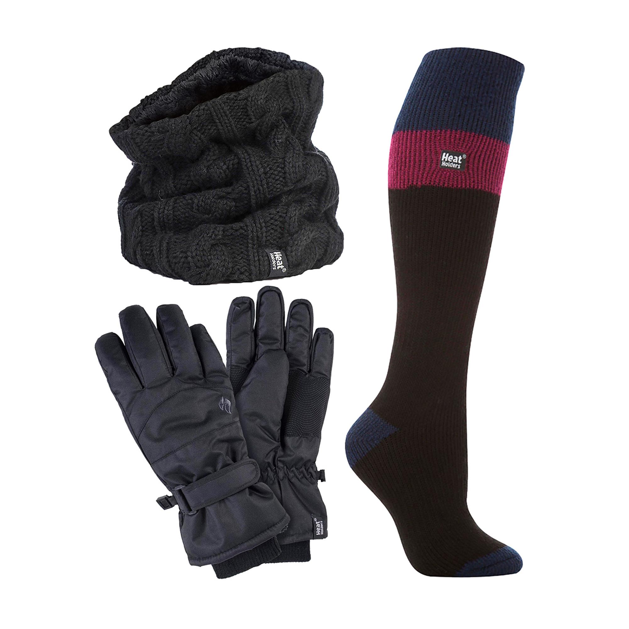 Damen Ski Set Halswärmer Handschuhe & Thermo Ski Socken Winterbekleidung