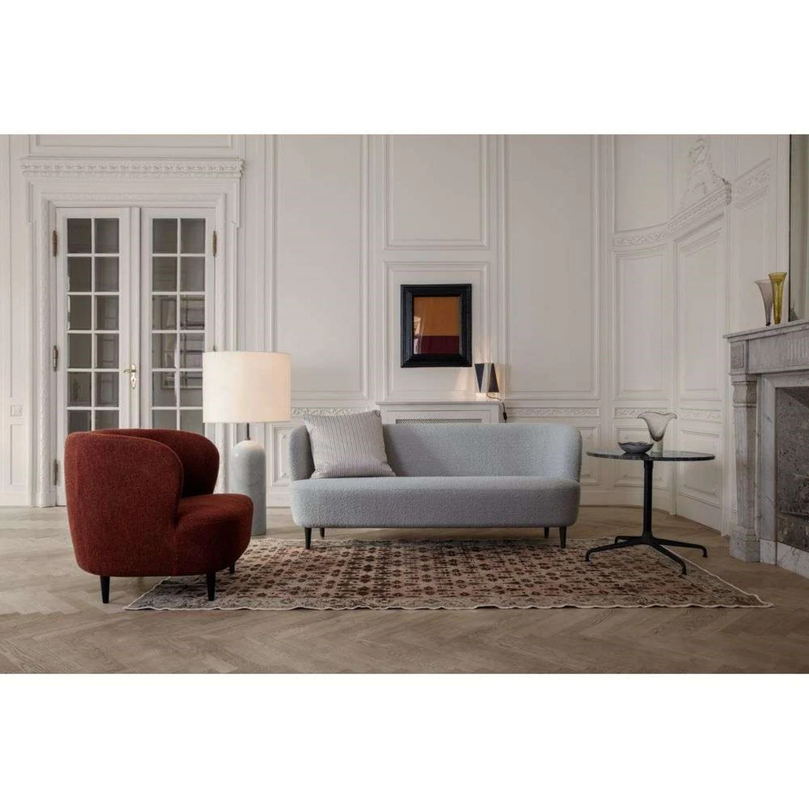 GUBI Gravity XL High Vloerlamp - White Marble/White