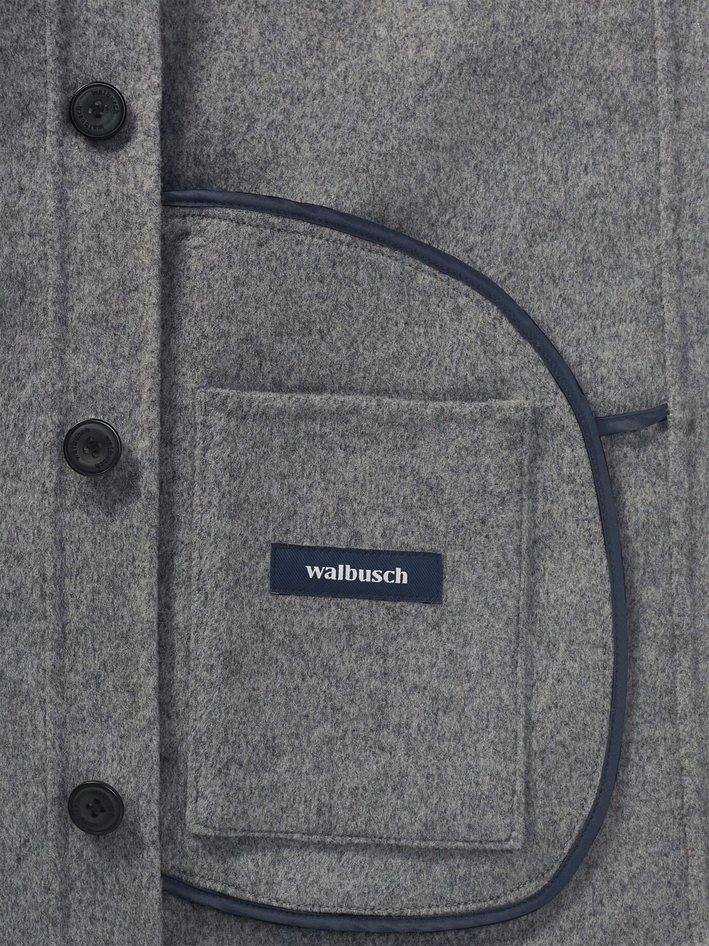 Walbusch Doubleface Hemdjacke, normale Größen#untersetzte Größen, Farbe Grau, 24, hochwertige Wollmischung Handverarbeitung Herren
