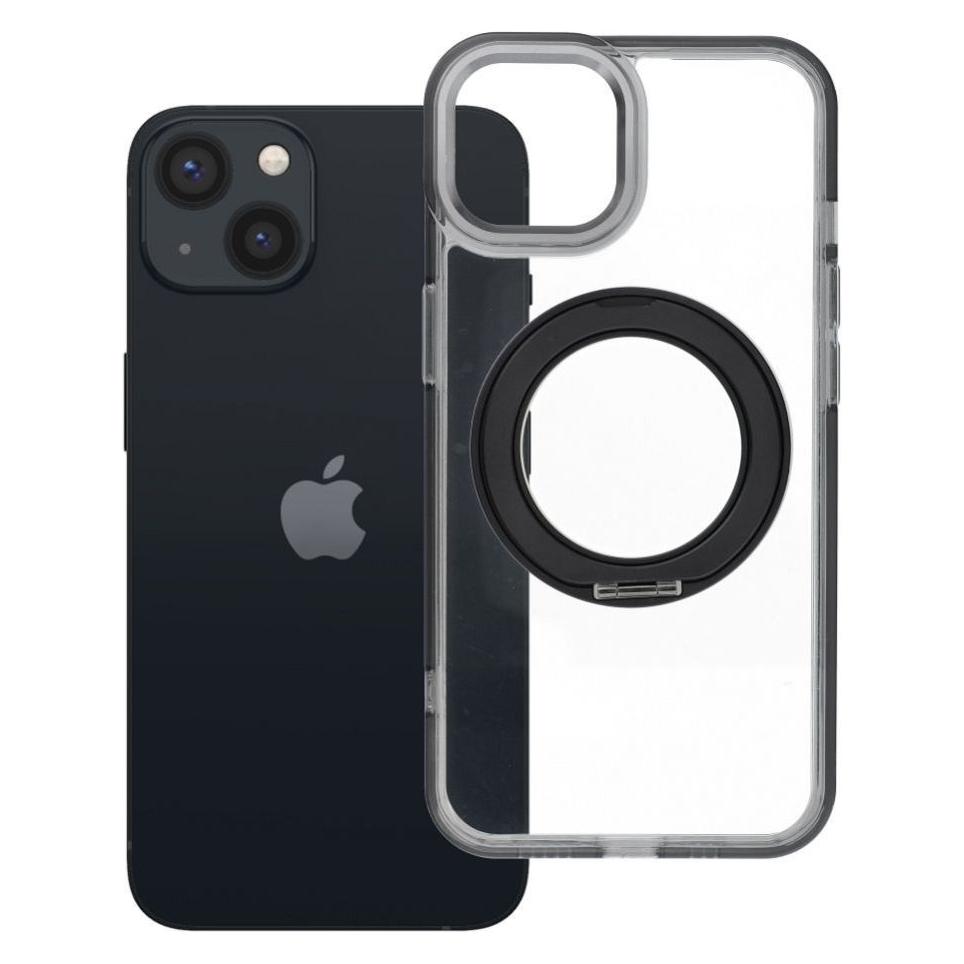 OEM Schutzglashülle für das iPhone 13 mit Rahmen und kreisförmigem Ständer, kompatibel mit MagSafe, (Apple iPhone 13) (74676146)