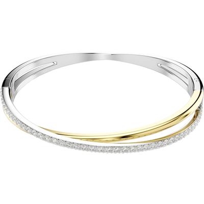 Armreif SWAROVSKI "Schmuck Geschenk Armschmuck Hyperbola" Gr. M, gold (metallfarben, gelbgoldfarben, kristallweiß, kristallweiß), Armbänder, Damen, M, Metall, Armreif, mit Swarovski Zirkonia (synth.)