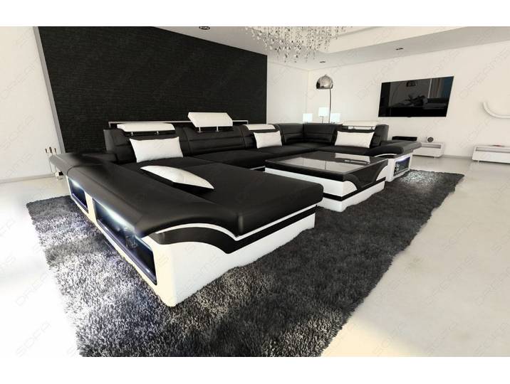 Sofa Enzo U-Form in Leder