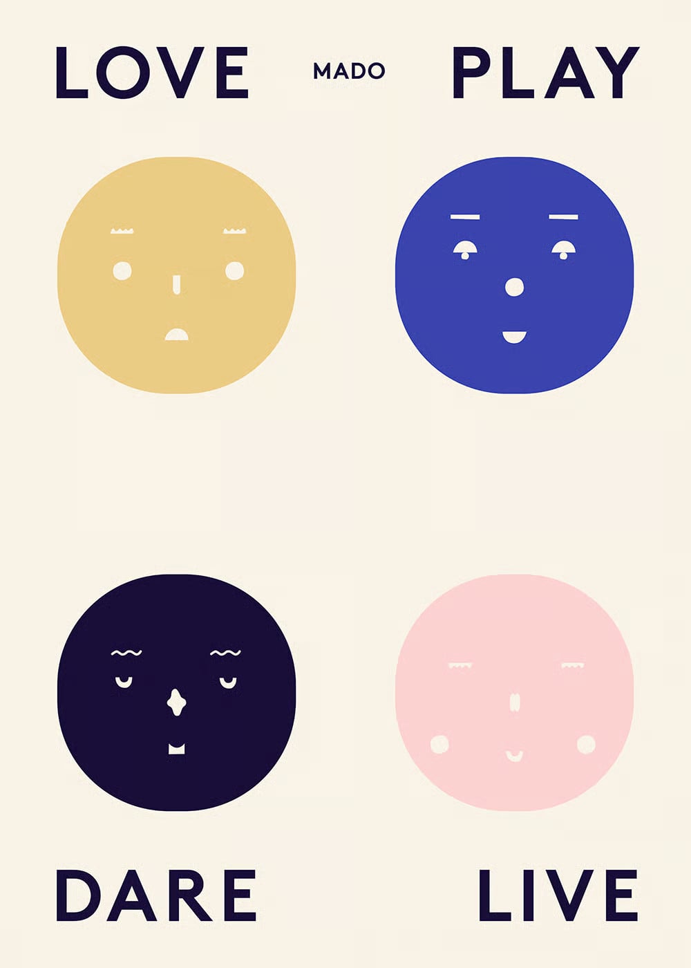 Paper Collective Four Feelings grafische poster 50 x 70 cm