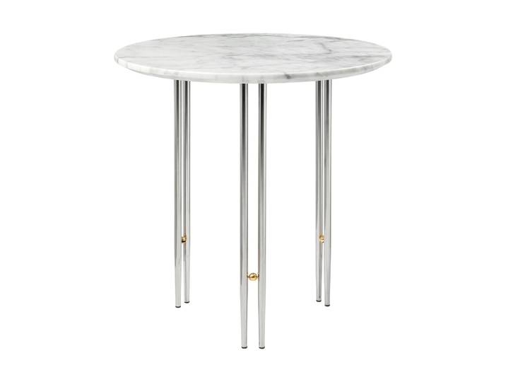 GUBI IOI Couchtisch Ø50cm Chrom-Messing-weißer Marmor