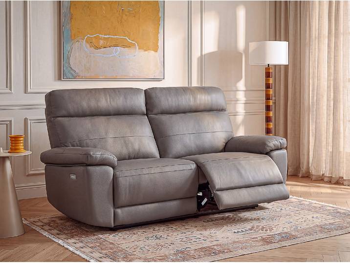 RelaxSofa 3-Sitzer aus grauem Leder RANIFA
