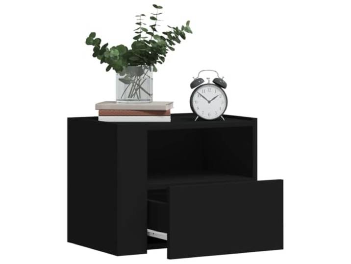 HEFZGDB Wand-Nachttische 2 STK. Schwarz 45x30x35 cm mit Schublade, Stauraum und Stabiler Oberplatte für Wohnzimmer oder Schlafzimmer Dekoration