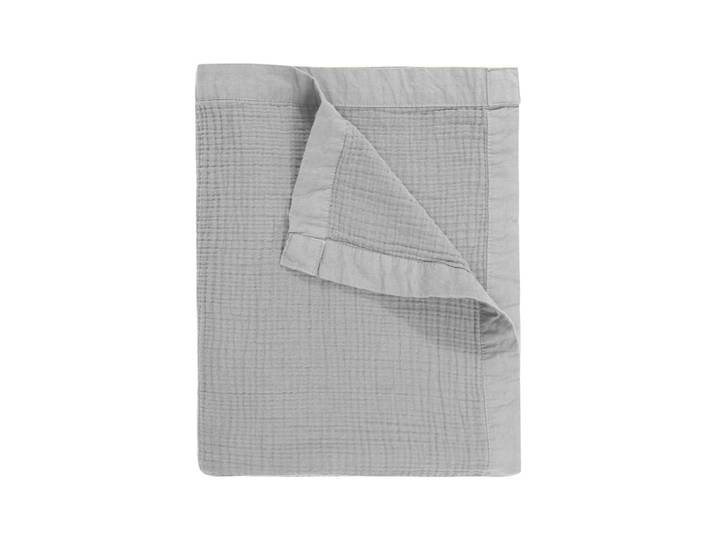Plaid gansé en gaze de coton gris perle 130x170 cm