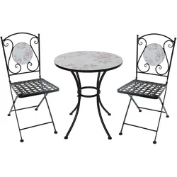 HTI-Living, Gartentisch + Balkontisch, Tisch und 2 Stühle Celia Rosen (57 x 57 x 68 cm)