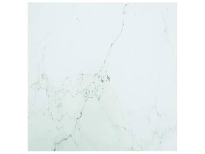 KGFHERENB Tischplatte Hartglas 80x80cm Weiß Marmor-Optik 6mm Stilvolle Ersatz-Glasplatte mit edlem Marmor-Design für Esstische & Couchtische im Wohnzimmer oder Essbereich.