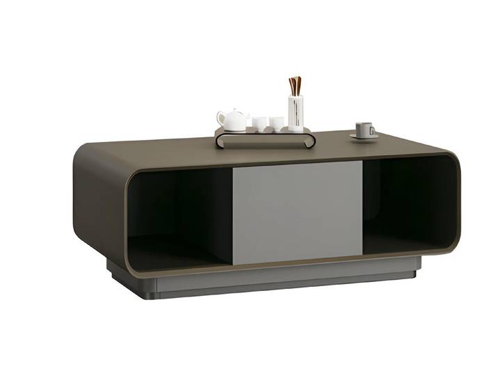 JVmoebel Couchtisch Moderner schwarzer und grauer Couchtisch mit Stauraum (Packung), Made in Europe