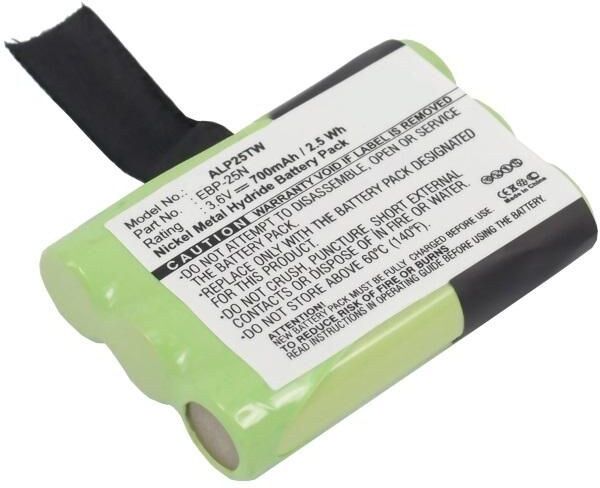 CoreParts MBXTWR-BA0006 Replacement Battery for Alinco DJ-S41 / DJ-SR1 PMR446 Two-Way Radio — Ni-MH 3.6V 700mAh, Green