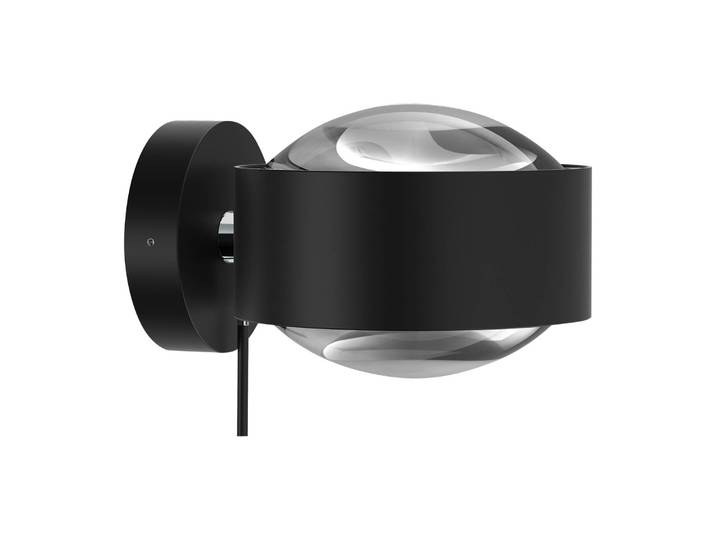 Top Light LED Wandleuchte PUK Maxx Wall+, dimmbar, schwarz, für Wohn- / Esszimmer, Metall, Design