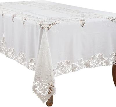Saro Lifestyle Tablecloth With Lace Design