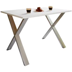 VCM, Esstisch, Holz Esstisch Xona X Silber (110 x 50 x 76 cm)