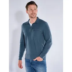 engbers Herren Sweat-Troyer mit besonderem Struktur-Muster Blau regular gemustert Stehkragen - L