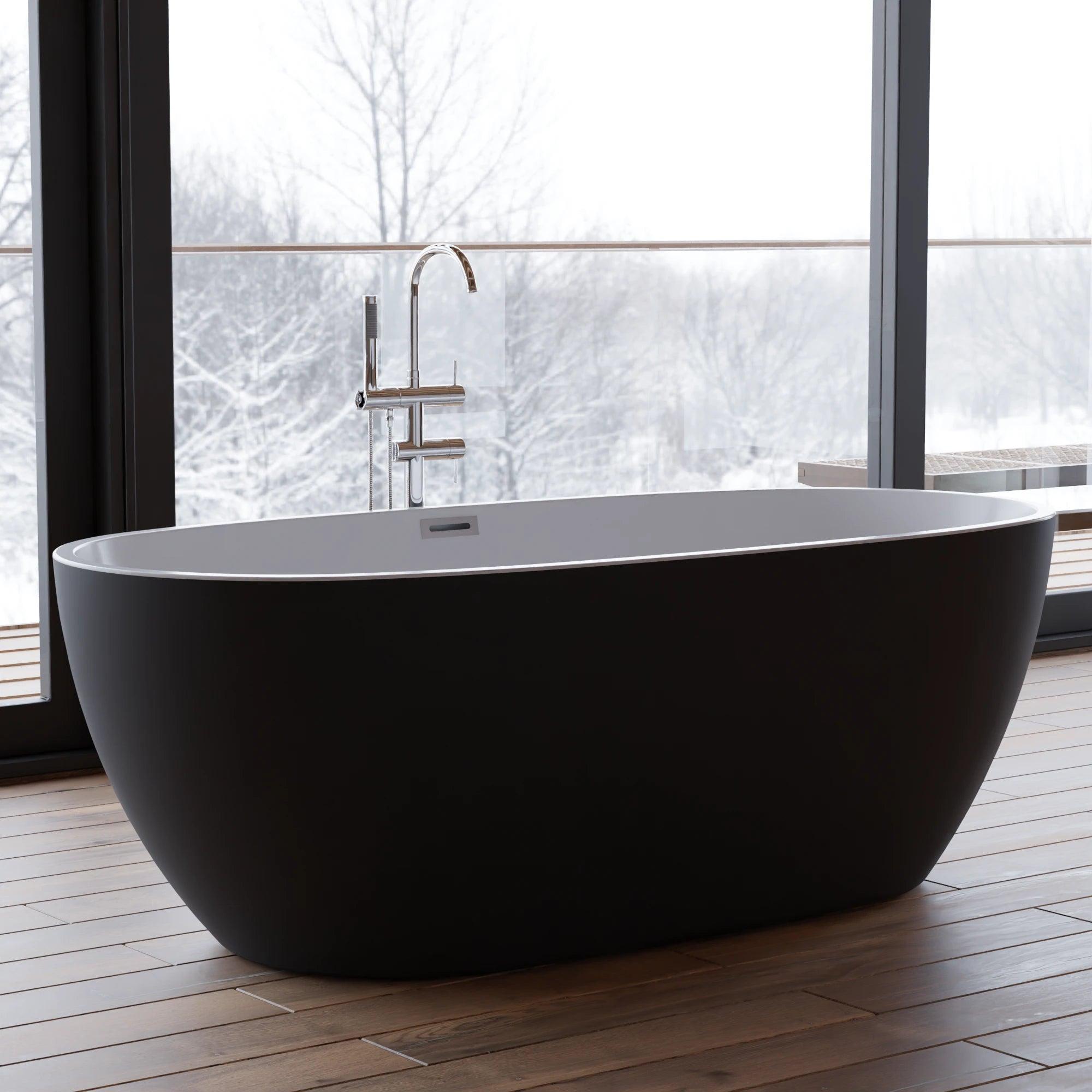 Freistehende Badewanne Samba 170 schwarz 170 x81 x58 cm