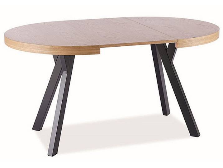 Feldmann-Wohnen Esstisch Domingo II, 140-272x80x76cm Eiche schwarz ausziehbar
