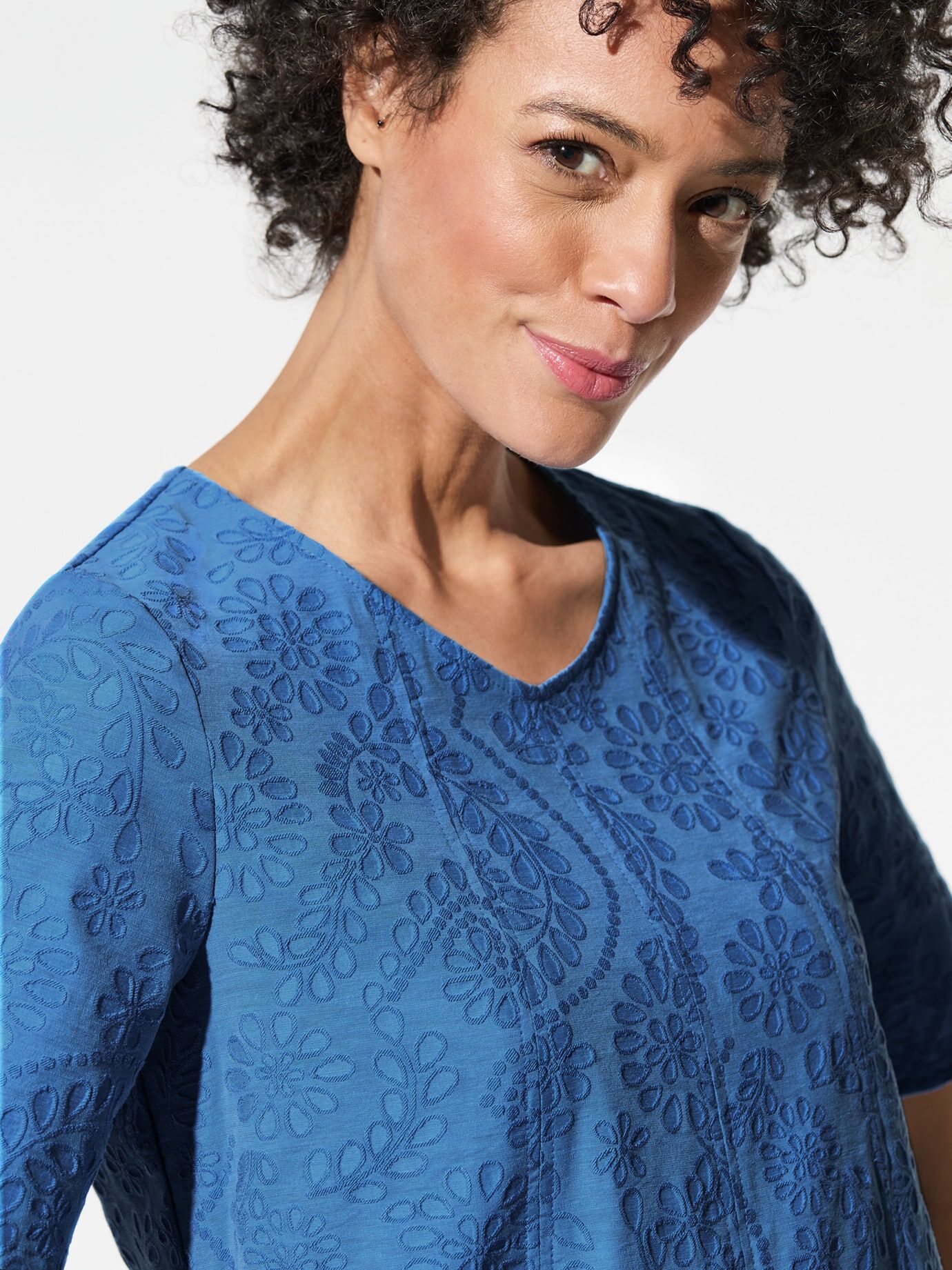 Walbusch Jacquardkleid, normale Größen, Farbe Blau, 36, leicht und luftig aufwendiges Jacquardmuster Damen