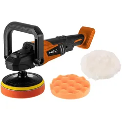 Neo, Schleifmaschine + Poliermaschine, Akku-Bürstenloser Polierer Energy+ 18V, Li-lon, M14 150 mm, 800-2300 U/min, ohne Akku (Exzenterpolierer)