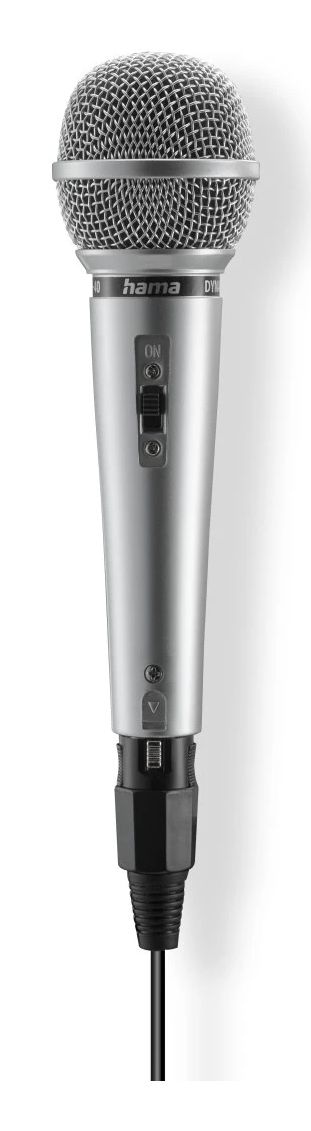 Hama kabelgebunden 046004 Jam Star Kabelgebunden Karaoke-Mikrofon 3,5 mm (1/8") Silber (Silber) 00046004