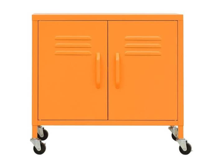 Remise Buffet bahut commode - SUMMER - Armoire de rangement Orange 60 x 35 x 56 cm Acier JILIMAISON2025 91129911