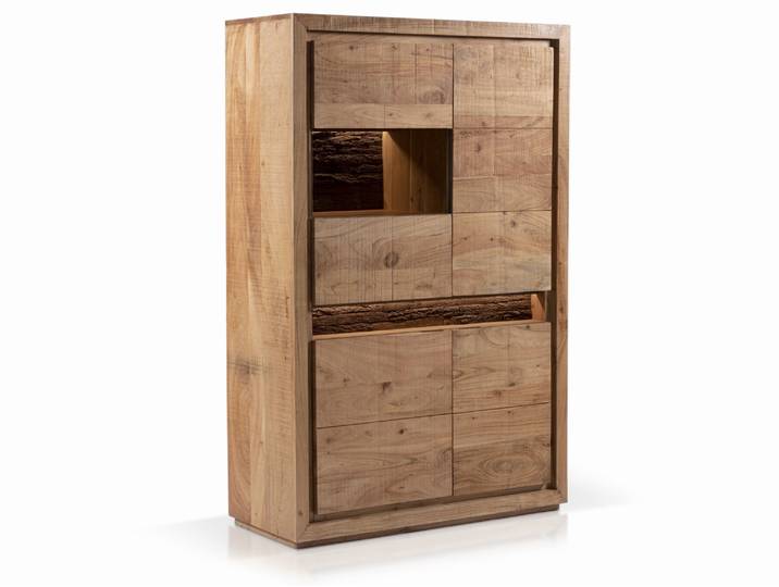 BATTURO Highboard II, Material Massivholz, Akazie lackiert, links