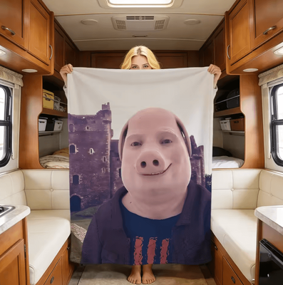 Inspire Curations John Pork Is Calling Funny Flannel Throw Blanket 5 gait150x220cm