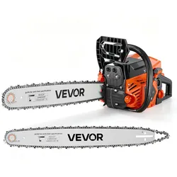 VEVOR Benzin-Kettensäge 508 & 558,8 mm 62 ccm Motorsäge 2,7 kW 2-Takt-Motor, für Holzarbeiten Baumschnitt Rodungsarbeiten, 11.500 U/min, Drehzahl-Synchronisierter Choke, Rutschfester Griff, zwei Tanks