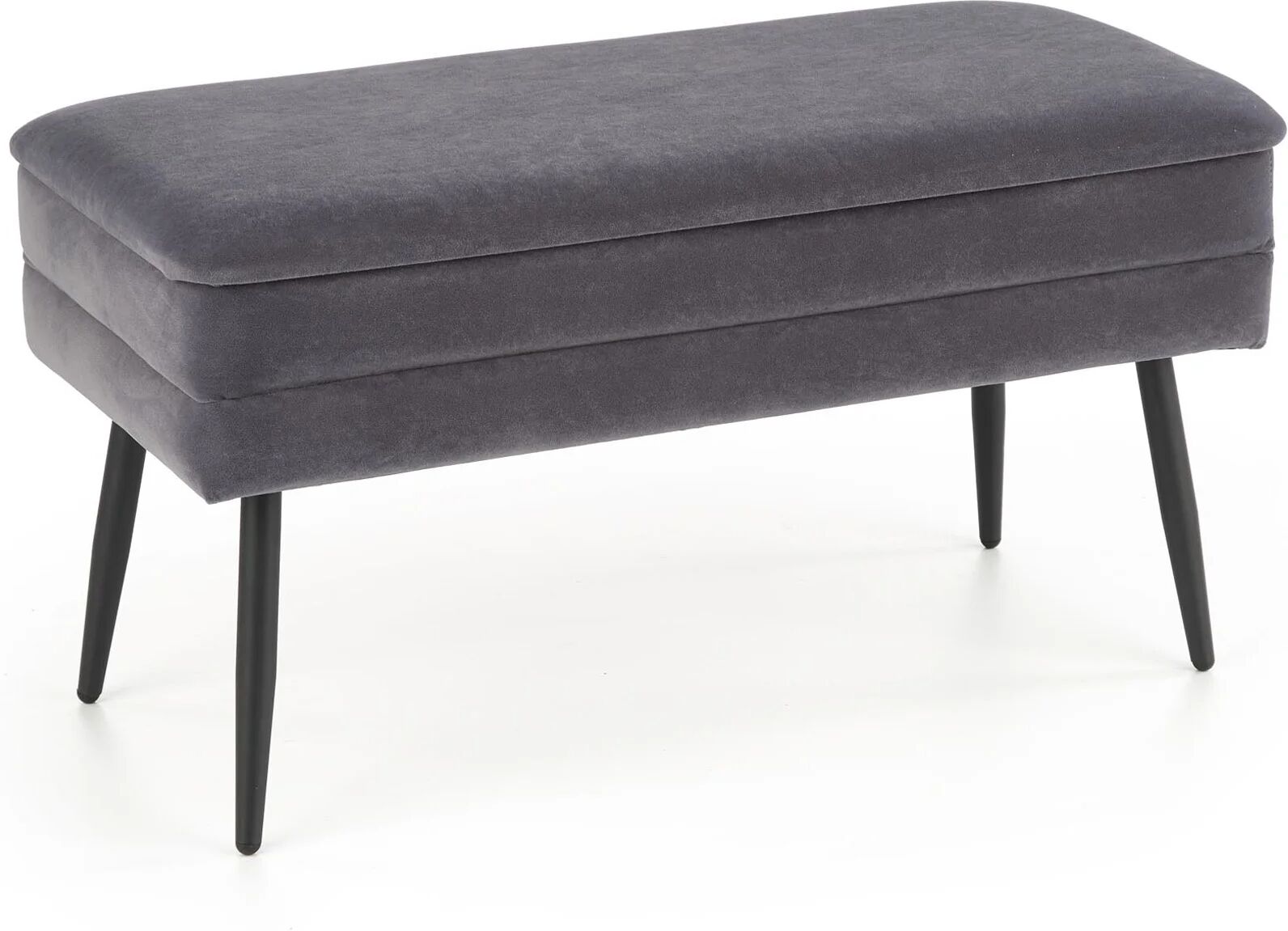 garneroarredamenti Panca contenitore 78x42cm in velluto moderna grigio nero Franz