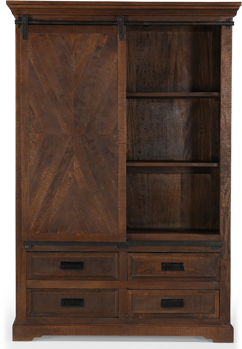 Notio Living Don-Barn-Highboard met 1 deur en 4 laden, Bruin