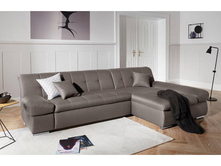 DOMO collection MONA 297x173 cm, modern & komfortabel, optional mit Komfortfunktionen whlw. mit Bettfunktion, L-Form