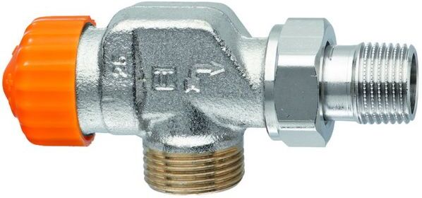 Heimeier Eclipse Thermostat-Ventilunterteil 3937-02.000 R 1/2xG 3/4 AG, Axial, Rotguss vernickelt