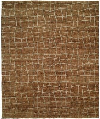 KALATY Jade Brown Hand-knotted Area Rug