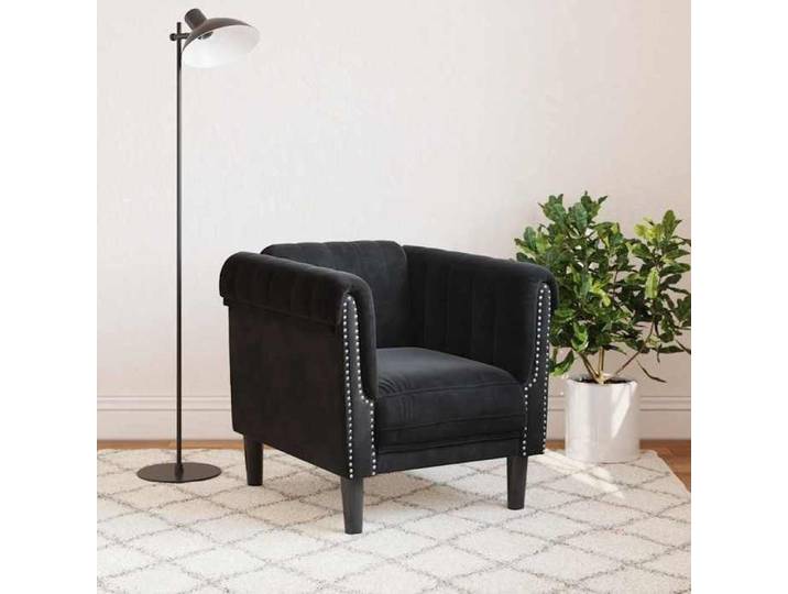 Canapé-chaise JILI CHIC Fauteuil Simple - Pour 1 PERSONNE - noir velours 80x77x74 cm JJ6