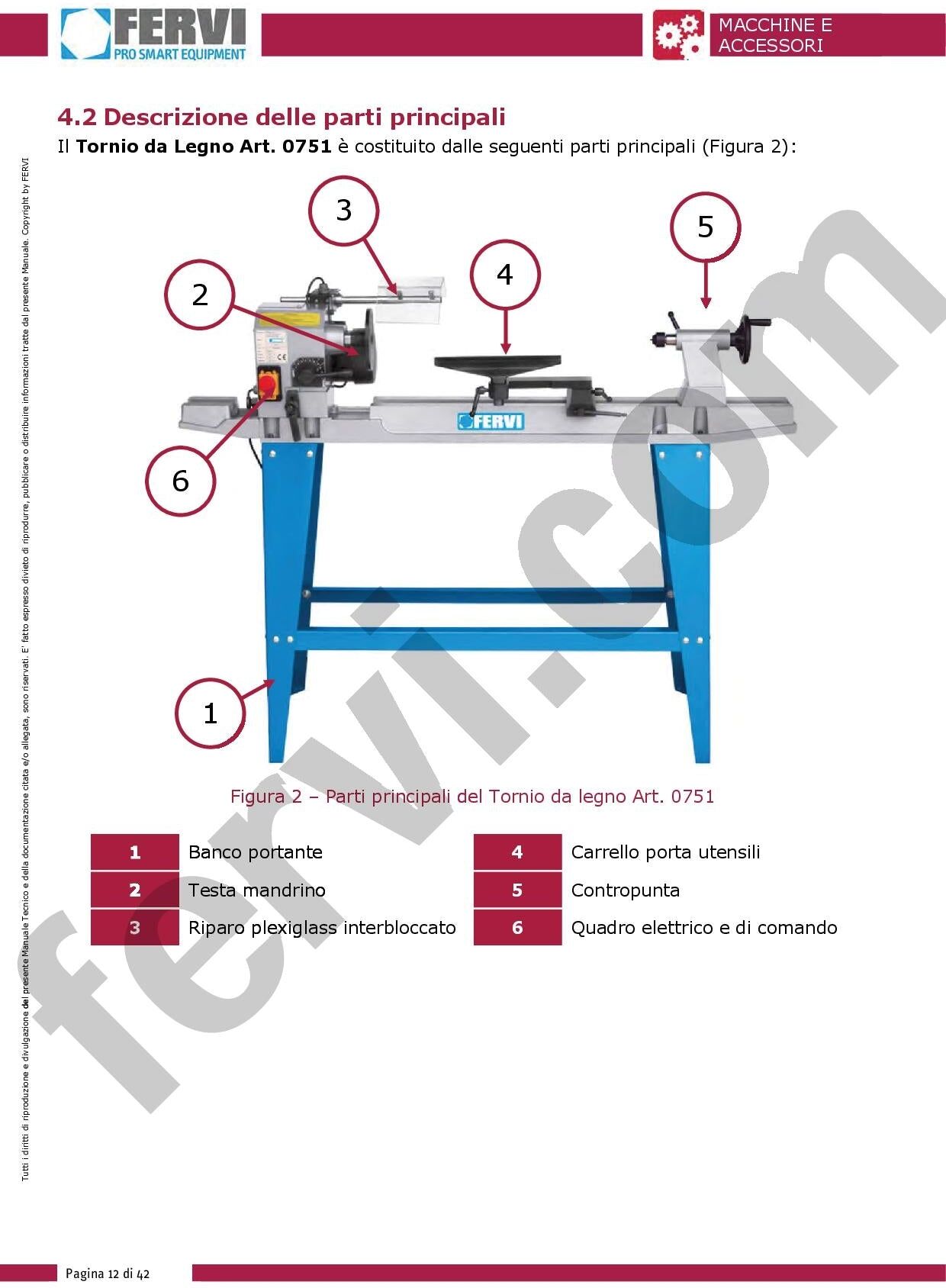 Fervi 0751 Tornio da legno