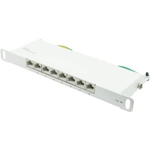 Good-Connections Patchpanel GC-N0131, Cat 6A, 10 Zoll, 0,5HE, weiß, STP geschirmt, mit 8 Ports