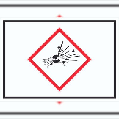 HB-Druck Schild Instabile explosive Stoffe Symbol Explosion A6 (105x148mm)