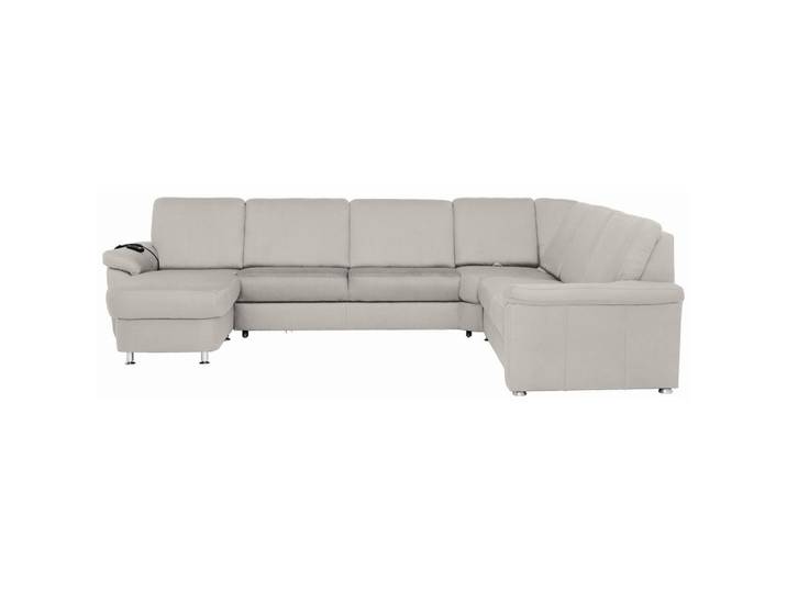 Beldomo System Wohnlandschaft, Creme, Metall, 6-Sitzer, U-Form, 336x240 cm, Goldenes M, Typenauswahl, Bettkasten erhältlich, Fußauswahl, Stoffauswahl, seitenverkehrt Bettfunktion Hocker Rückenfutter, Wohnzimmer, Sofas & Couches, Wohnlandschaften, Wohnlandschaft U-Form