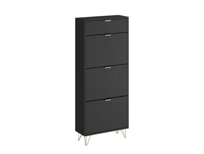 Vicco Schuhschrank Helge, Schwarz, 60 x 145 cm