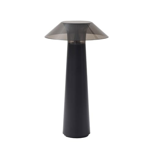 Lindby Modern LED Tafelverlichting met Dimmer en Oplaadbare Accu, Zwart, Hoogte: 28.2 cm