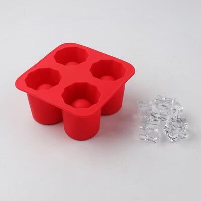 Universal Stock Silicone Ice Cube Mold For Whiskey, Cocktails & Frozen Shot Glasses red